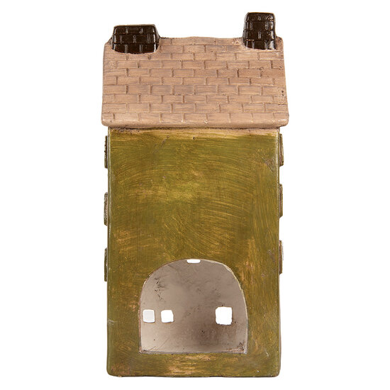 Clayre &amp; Eef   | Decoratie Huis Groen Beige 20x17x39 cm | 6MG0125