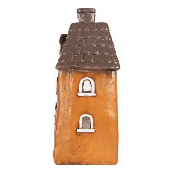 Clayre & Eef | Decoratie Huisje Oranje Grijs 23x17x37 cm | 6MG0126