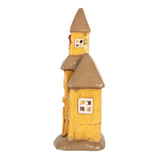 Clayre &amp; Eef   | Decoratie Huisje Geel Bruin 23x17x43 cm | 6MG0127