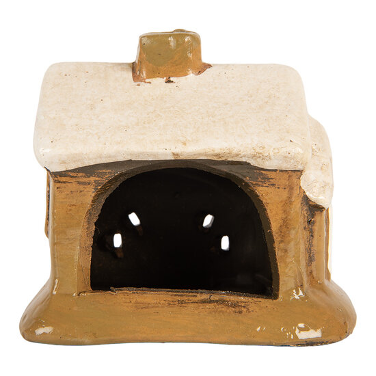 Clayre &amp; Eef   | Decoratie Huisje Bruin Beige 9x7x9 cm | 6CE2198