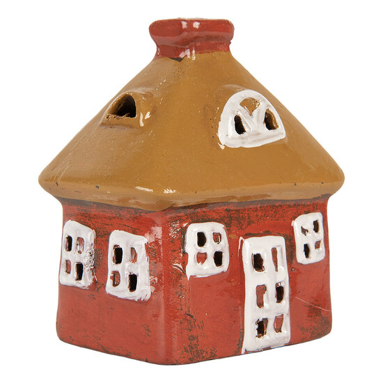 Clayre &amp; Eef   | Decoratie Huisje Rood Bruin 9x6x10 cm | 6CE2199