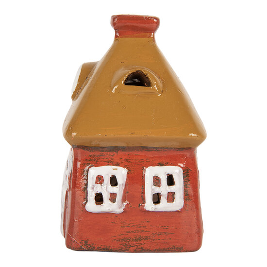 Clayre &amp; Eef   | Decoratie Huisje Rood Bruin 9x6x10 cm | 6CE2199