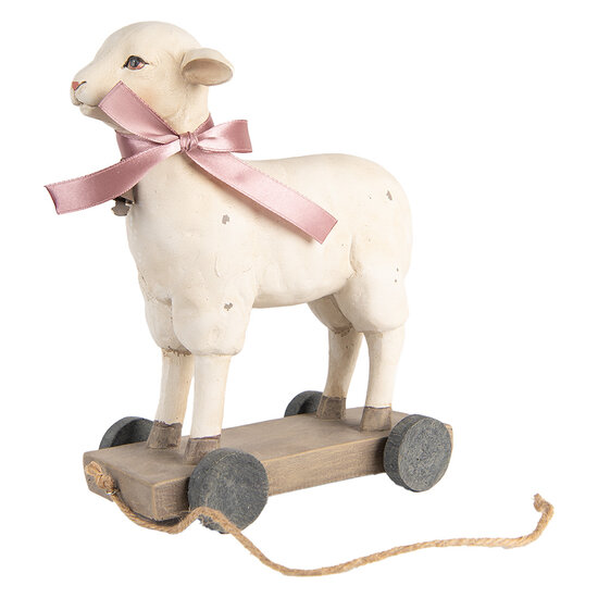 Clayre &amp; Eef   | Decoratie beeld Schaap Beige Bruin 17x9x20 cm | 6PR5419