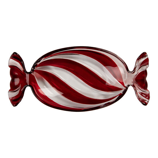 Clayre &amp; Eef   | Schaaltje van Glas Rood 23x11x4 cm | 6GL5200