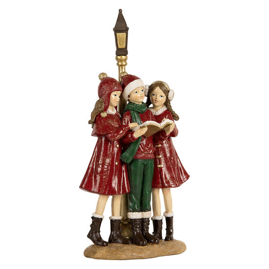 Clayre & Eef | Decoratie Kerstkoor Rood Groen 14x9x28 cm | 6PR5681