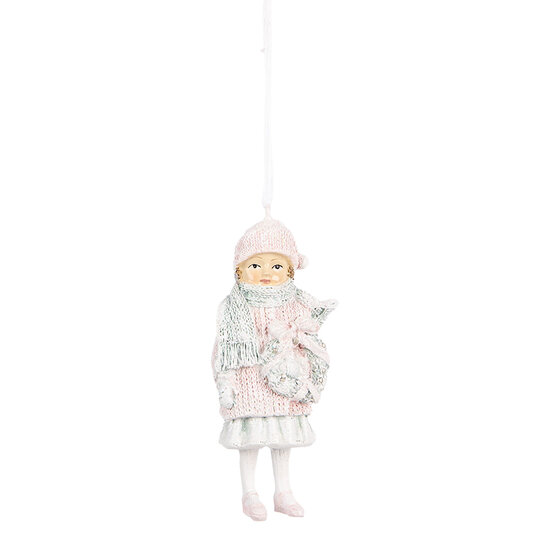 Clayre & Eef | Decoratie hanger Kind Roze Groen 5x4x11 cm | 6PR5659
