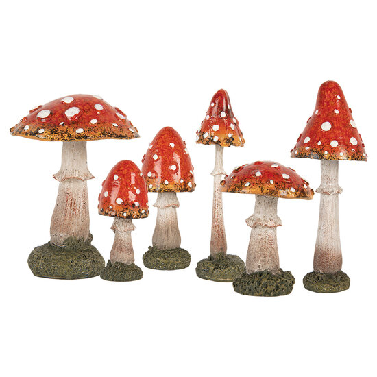 Clayre & Eef | Decoratie Paddenstoel Rood Wit ø 4x8 cm | 6PR5745