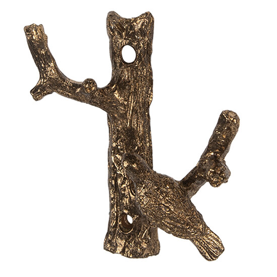 Clayre &amp; Eef   | Wandhaak Goudkleurig 9x4x9 cm | 6Y5885