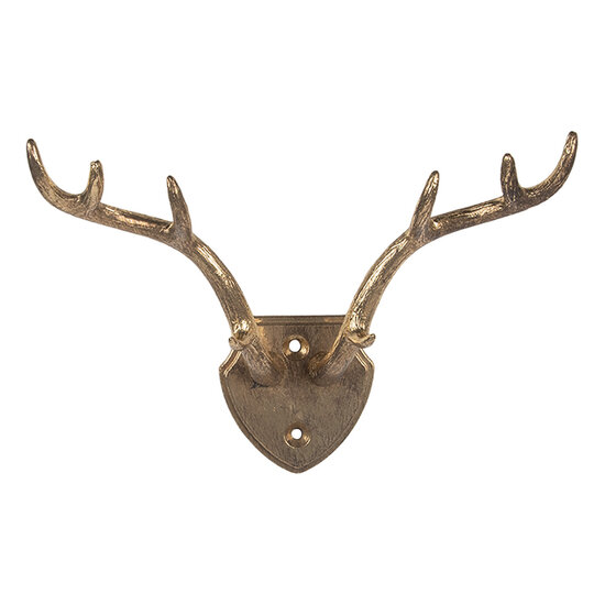 Clayre &amp; Eef   | Wandhaak Goudkleurig 17x8x12 cm | 6Y5899