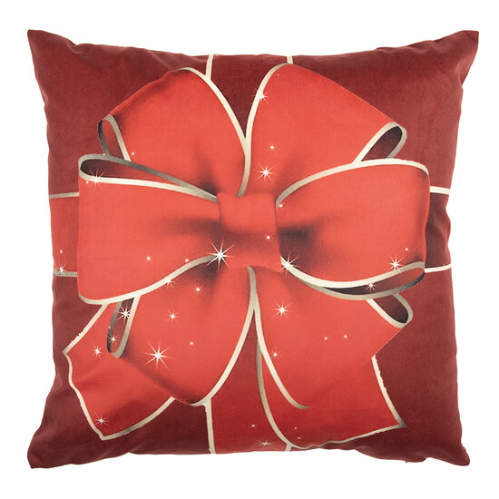 Clayre &amp; Eef   | Kussenhoes Rood Goudkleurig 45x45 cm | KT021.435