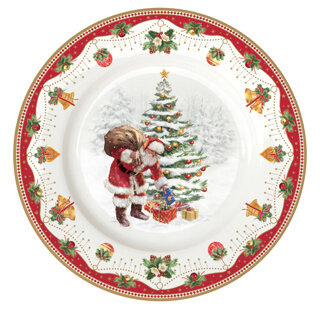 Dekoratief | Bord &#039;Nostalgic Christmas&#039;, porselein, 19x19cm | A246098