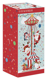 Dekoratief | Tea for two &#039;Santa Carrousel&#039;, porselein, 240ml+240ml+500ml | A246031