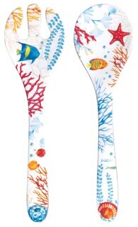 Dekoratief | Set 2 saladelepels &#039;Bora Bora&#039;, melamine, 28x7cm | A241009