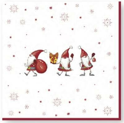 Dekoratief | Pakje 20 servietten &#039;CHRISTMAS GNOMES&#039;, 33x33cm | A196061