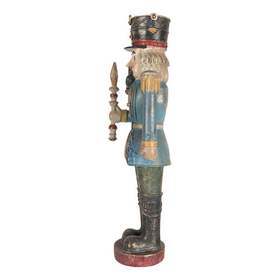Clayre &amp; Eef   | Kerstdecoratie Notenkraker Blauw Groen 21x15x60 cm | 5PR0186