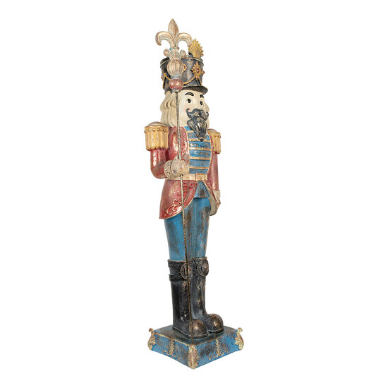 Clayre &amp; Eef   | Kerstdecoratie Notenkraker Blauw Rood 31x23x99 cm | 5PR0187