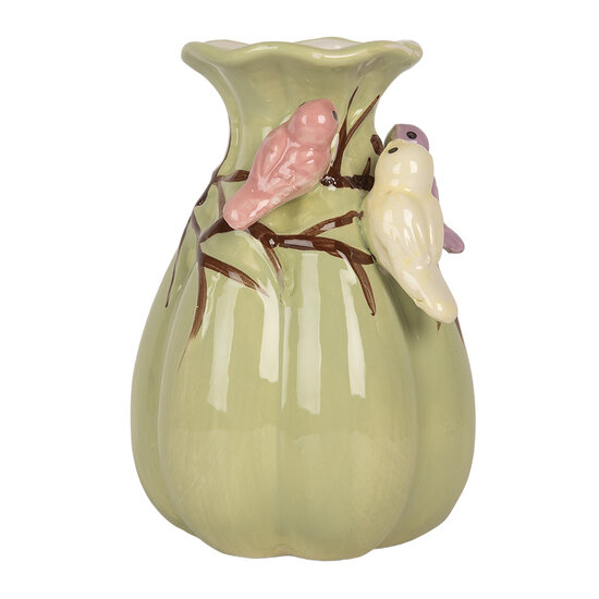 Clayre &amp; Eef   | Vaas Groen Roze &oslash; 10x14 cm | 6CE2314