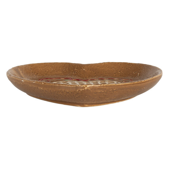 Clayre &amp; Eef   | Servies Ontbijtbord Bruin Wit 17x17x3 cm | 6CE2325