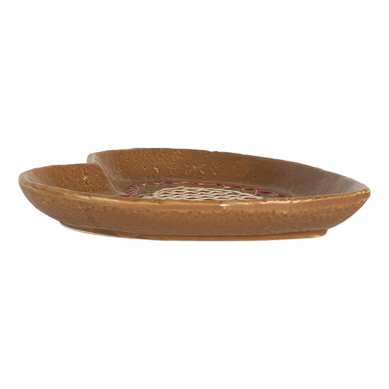 Clayre &amp; Eef   | Servies Ontbijtbord Bruin Wit 17x17x3 cm | 6CE2325