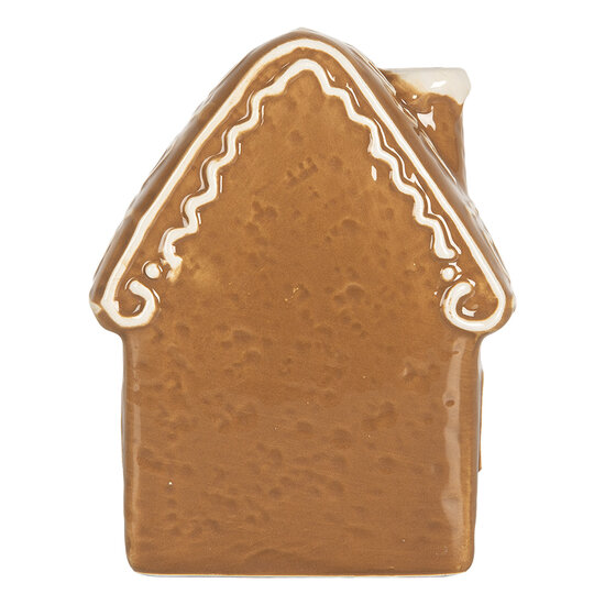 Clayre &amp; Eef   | Decoratie Huisje met LED Bruin Wit 8x6x11 cm | 6CE2329