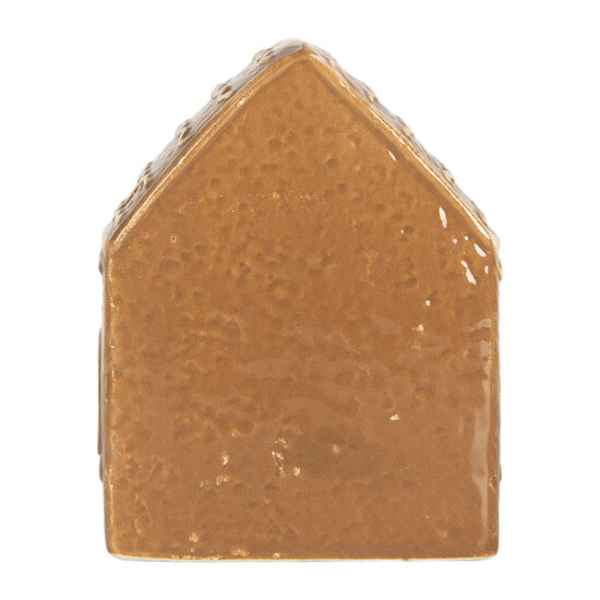 Clayre &amp; Eef   | Decoratie Huisje met LED Bruin Wit 8x6x10 cm | 6CE2330