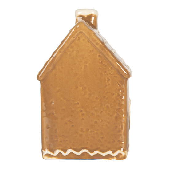 Clayre &amp; Eef   | Decoratie Huisje met LED Bruin Wit 7x6x12 cm | 6CE2332