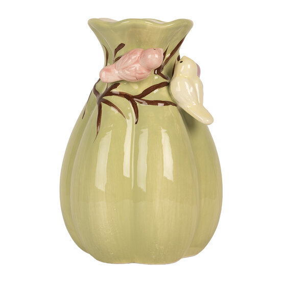 Clayre &amp; Eef   | Vaas Groen Roze &oslash; 14x21 cm | 6CE2313