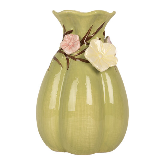 Clayre &amp; Eef   | Vaas Groen Roze &oslash; 14x21 cm | 6CE2315