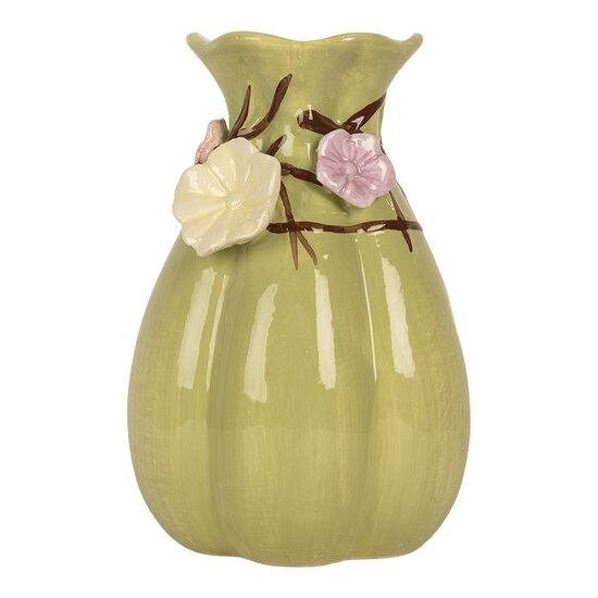 Clayre &amp; Eef   | Vaas Groen Roze &oslash; 14x21 cm | 6CE2315