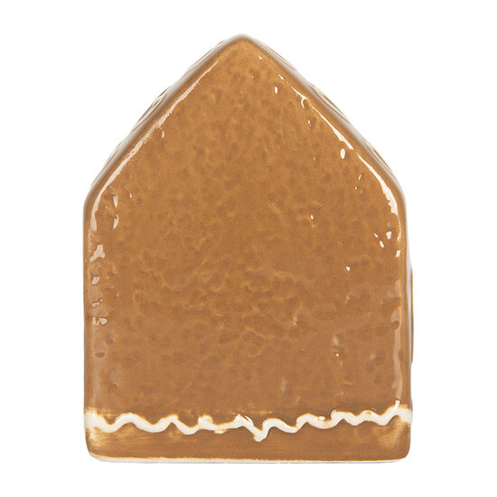 Clayre &amp; Eef   | Decoratie Huisje met LED Bruin Wit 8x6x10 cm | 6CE2337