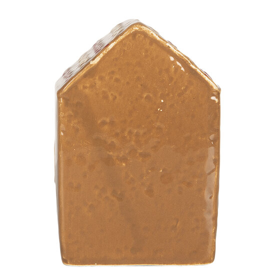 Clayre &amp; Eef   | Decoratie Huisje met LED Bruin Wit 8x6x11 cm | 6CE2340