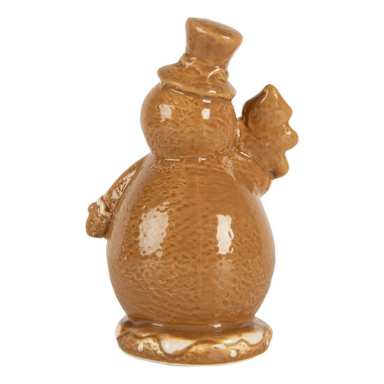 Clayre &amp; Eef   | Kerstdecoratie Sneeuwman Bruin Wit 11x8x16 cm | 6CE2348