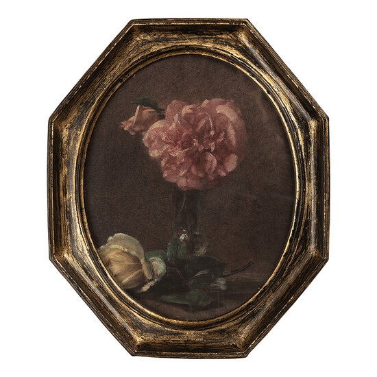 Clayre &amp; Eef   | Schilderij Zwart Goudkleurig 25x3x30 cm | 6PR5798
