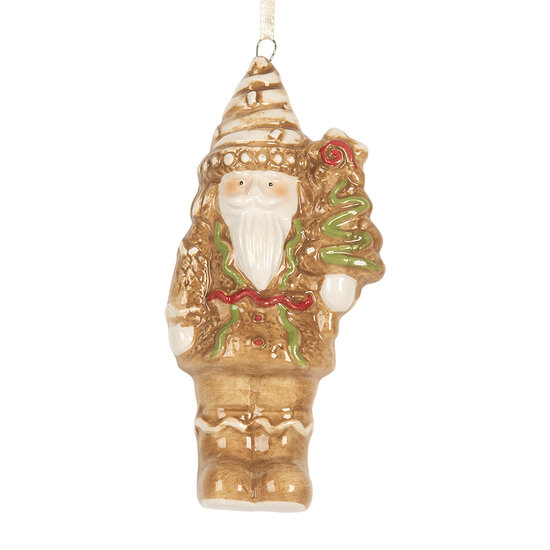 Clayre &amp; Eef   | Decoratie Hanger Notenkraker Bruin Wit 6x4x11 cm | 6CE2352
