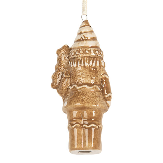 Clayre &amp; Eef   | Decoratie Hanger Notenkraker Bruin Wit 6x4x11 cm | 6CE2352
