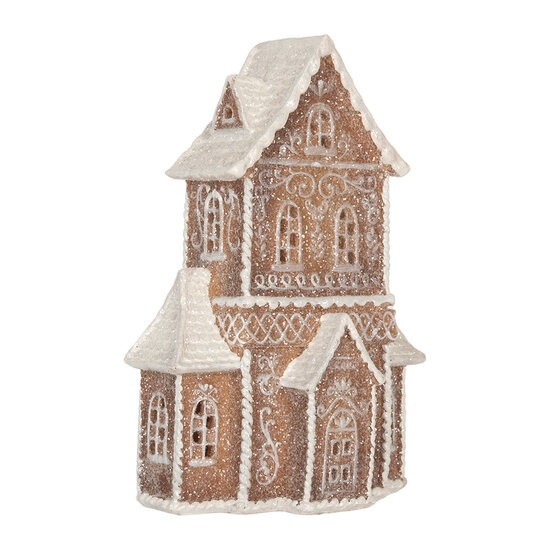Clayre &amp; Eef   | Decoratie Huis met LED Bruin Wit 16x8x23 cm | 6PR5809