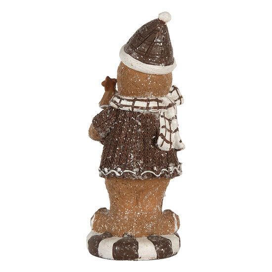 Clayre &amp; Eef   | Decoratie peperkoekpop Bruin Wit 8x8x20 cm | 6PR5813