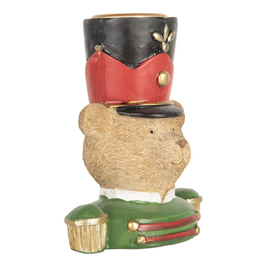 Clayre &amp; Eef   | Kandelaar Beer Bruin Groen 9x6x10 cm | 6PR5753