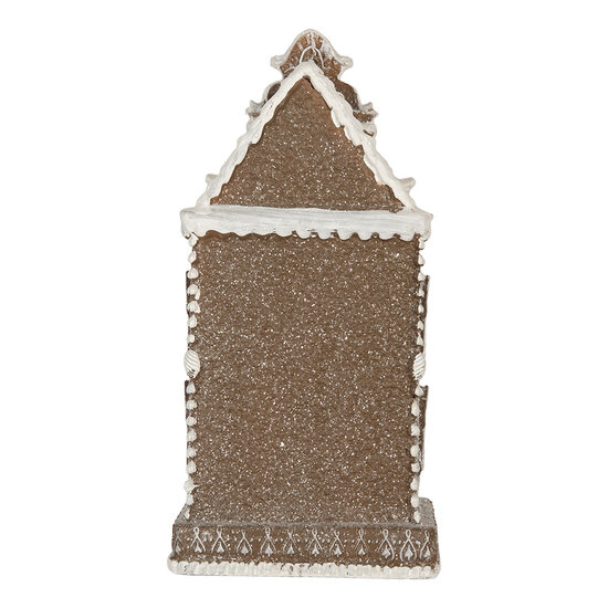 Clayre & Eef | Decoratie Huis met LED Bruin Wit 12x11x25 cm | 6PR5815