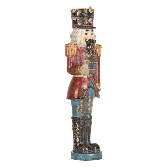 Clayre &amp; Eef   | Kerstdecoratie Notenkraker Rood Blauw 7x6x21 cm | 6PR5758