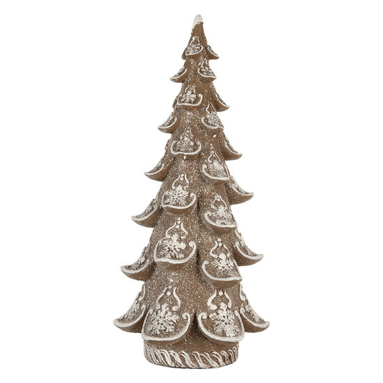 Clayre & Eef | Kerstdecoratie Kerstboom Bruin Wit 19x19x40 cm | 6PR5816