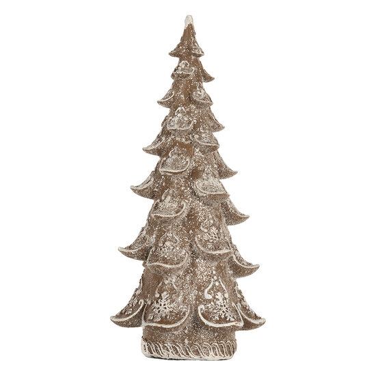 Clayre & Eef | Kerstdecoratie Kerstboom Bruin Wit 14x14x30 cm | 6PR5817
