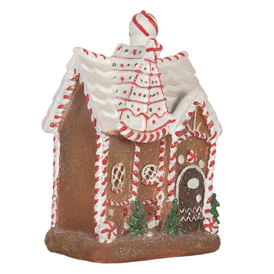 Clayre &amp; Eef   | Decoratie Huis met LED Bruin Wit 16x12x23 cm | 6PR5834