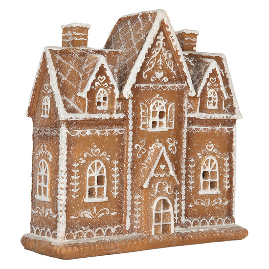 Clayre &amp; Eef   | Decoratie Huis met LED Bruin Wit 21x8x20 cm | 6PR5841