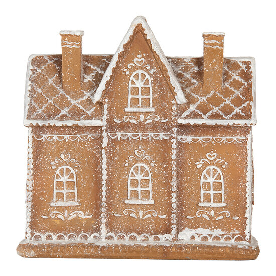 Clayre &amp; Eef   | Decoratie Huis met LED Bruin Wit 21x8x20 cm | 6PR5841
