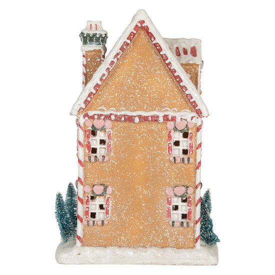 Clayre &amp; Eef   | Decoratie Huis met LED Bruin Wit 17x12x25 cm | 6PR5845
