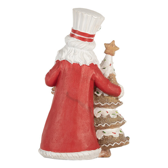Clayre &amp; Eef   | Kerstdecoratie Kerstman Bruin Rood 15x11x25 cm | 6PR5849