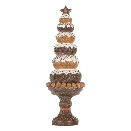 Clayre &amp; Eef   | Kerstdecoratie Kerstboom Bruin Wit &oslash; 11x33 cm | 6PR5852