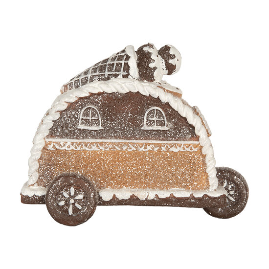 Clayre &amp; Eef   | Decoratie Huis met LED Bruin Wit 21x11x16 cm | 6PR5854