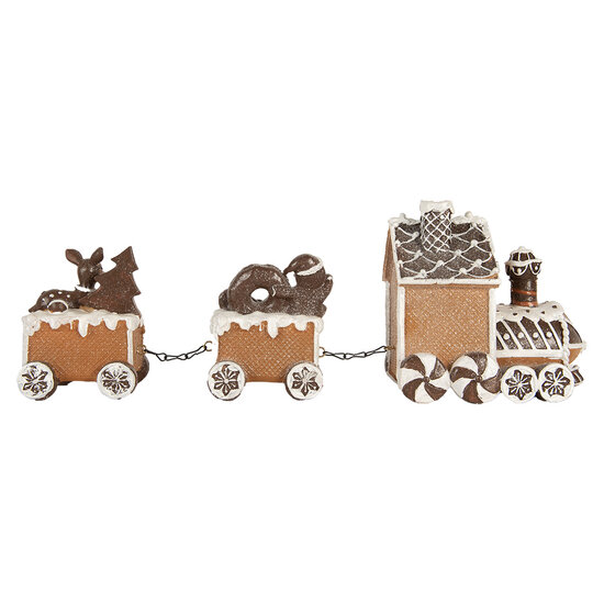 Clayre &amp; Eef   | Decoratie Trein Bruin Wit 33x10x15 cm | 6PR5856